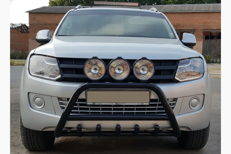 Volkswagen Amarok 2010-2022 гг. Кенгурятник WT003 Черный Нержавейка Фото 5