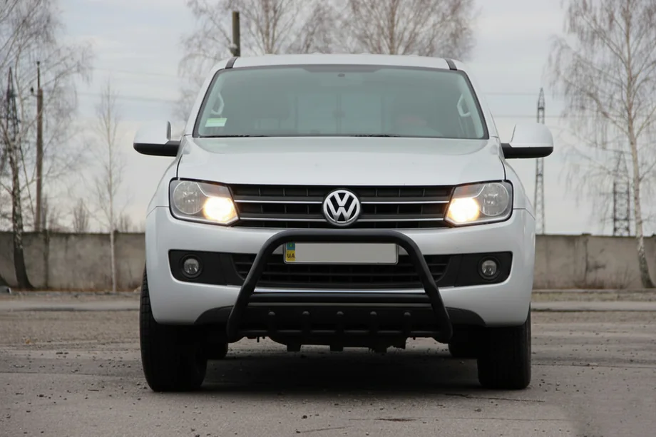 Volkswagen Amarok 2010-2022 гг. Кенгурятник WT003 Черный Нержавейка Фото 1