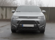 Mitsubishi Outlander 2012-2021 гг. Кенгурятник WT004 Черный (Нержавейка) фото 3