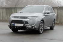 Mitsubishi Outlander 2012-2021 гг. Кенгурятник WT004 Черный (Нержавейка) фото 4