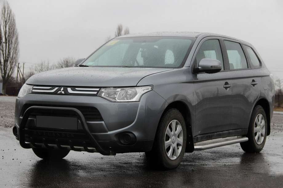 Mitsubishi Outlander 2012-2021 гг. Кенгурятник WT004 Черный (Нержавейка) Image