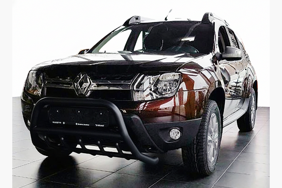 Renault Duster 2008–2017 гг. Кенгурятник без надписи WT003 Черный (нерж.) Image