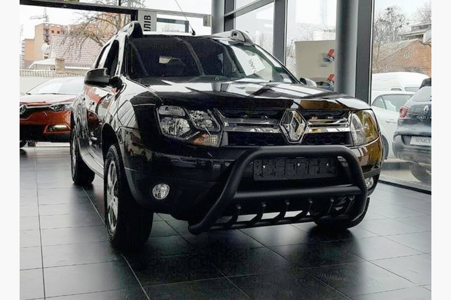 Dacia Duster 2008-2018 гг. Кенгурятник без надписи WT003 Черный (нерж.) Фото 8