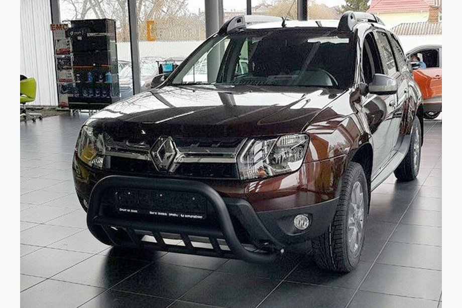 Dacia Duster 2008-2018 гг. Кенгурятник без надписи WT003 Черный (нерж.) Фото 6
