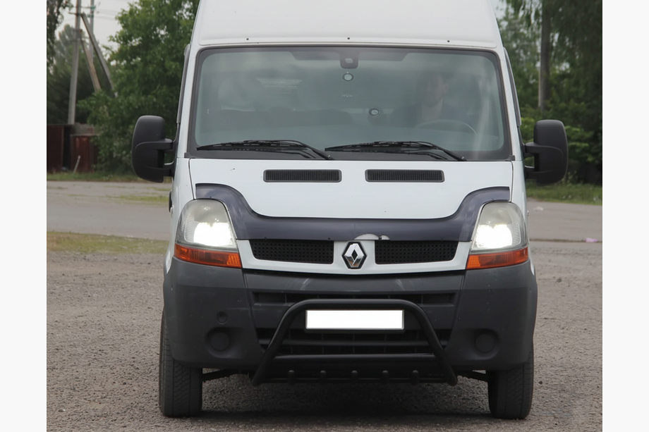 Nissan Interstar 2002-2010 гг. Передняя дуга WT003 Черная (нерж. сталь) Image