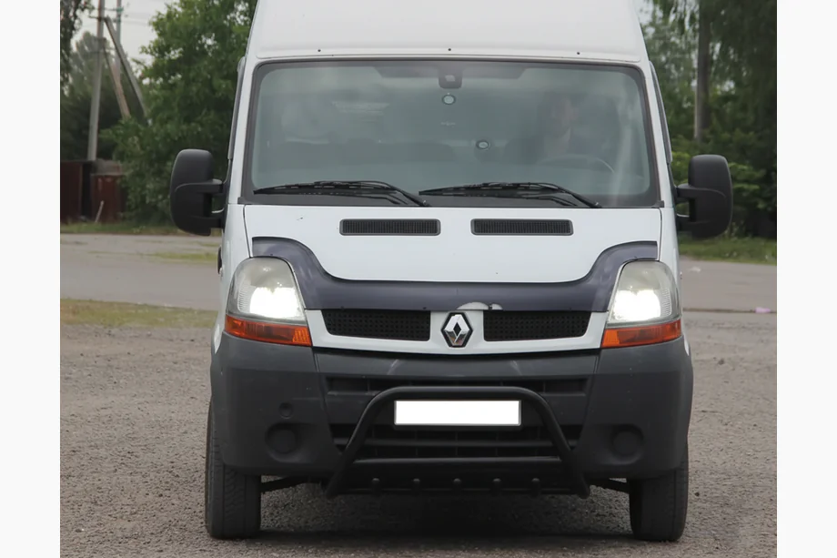 Nissan Interstar 2002-2010 гг. Передняя дуга WT003 Черная (нерж. сталь) Image