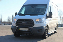 Ford Transit 2014- гг. Кенгурятник WT003 Черный (Нержавеющая сталь) фото 3