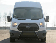Ford Transit 2014- гг. Кенгурятник WT003 Черный (Нержавеющая сталь) фото 2