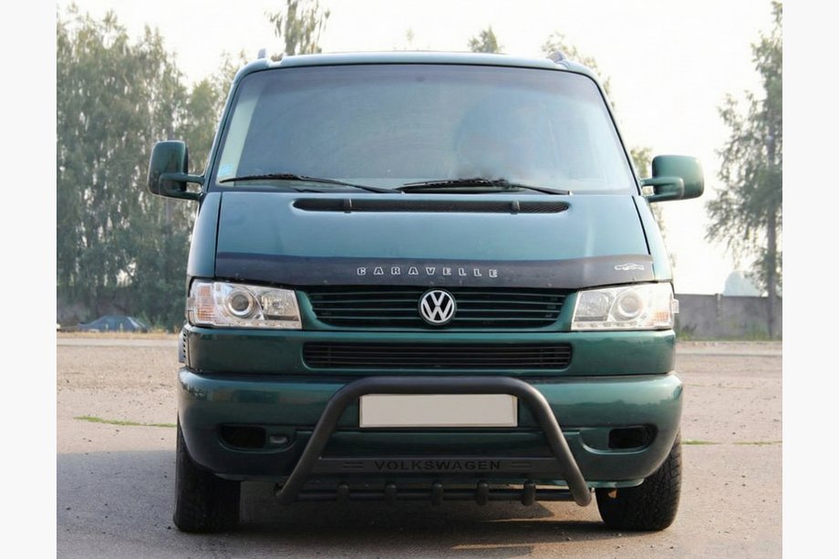 Volkswagen T4 Caravelle/Multivan 1990–2003 гг. Кенгурятник WT004 Черный (Нержавейка) Фото 3