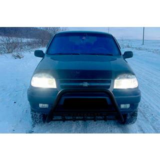 Кенгурятник WT004 Черный (Нержавейка) Chevrolet Niva 1998-2020 гг. фото 2