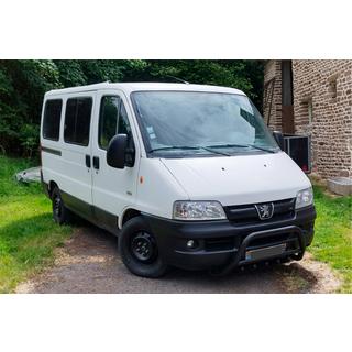 Кенгурятник WT003 Черный (Нержавеющая сталь) Peugeot Boxer 1994-2006 гг. фото 1