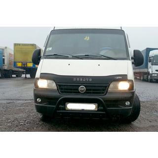Кенгурятник WT003 Черный (Нержавеющая сталь) Peugeot Boxer 1994-2006 гг. фото 2