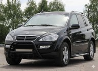 SsangYong Action 2005-2018 гг. Кенгурятник WT003 Черный Нержавейка фото 3