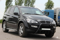 SsangYong Action 2005-2018 гг. Кенгурятник WT003 Черный Нержавейка фото 1