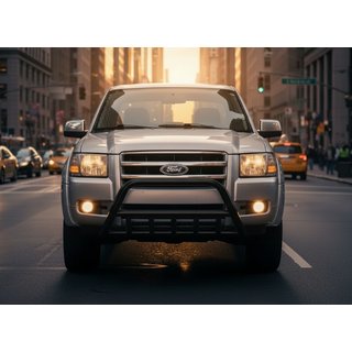 Кенгурятник WT003 Черный Нержавейка Ford Ranger 2007-2011 гг. фото 3