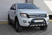 Ford Ranger 2011–2022 гг. Передняя защита WT003 Черная (Нержавейка) фото 3