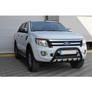 Передняя защита WT003 Черная (Нержавейка) фото 3