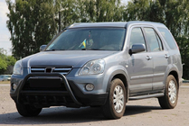 Honda CRV 2001-2006 гг. Кенгурятник WT003 Черный (Нержавеющая сталь) фото 1