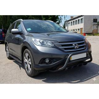 Передняя защита WT003 Черная (Нержавейка) фото 3