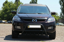 Mazda CX-7 2006-2012 гг. Передняя защита WT003 Черная (Нержавейка) фото 3