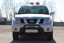 Nissan Pathfinder R51 2005-2014 гг. Кенгурятник WT003 Черный Нержавейка фото 5