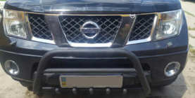 Nissan Pathfinder R51 2005-2014 гг. Кенгурятник WT003 Черный Нержавейка фото 3