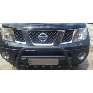Кенгурятник WT003 Черный Нержавейка Nissan Pathfinder R51 2005-2014 гг. фото 3