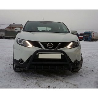 Кенгурятник WT003 Черный Нержавейка Nissan Qashqai 2014-2021 гг. фото 3
