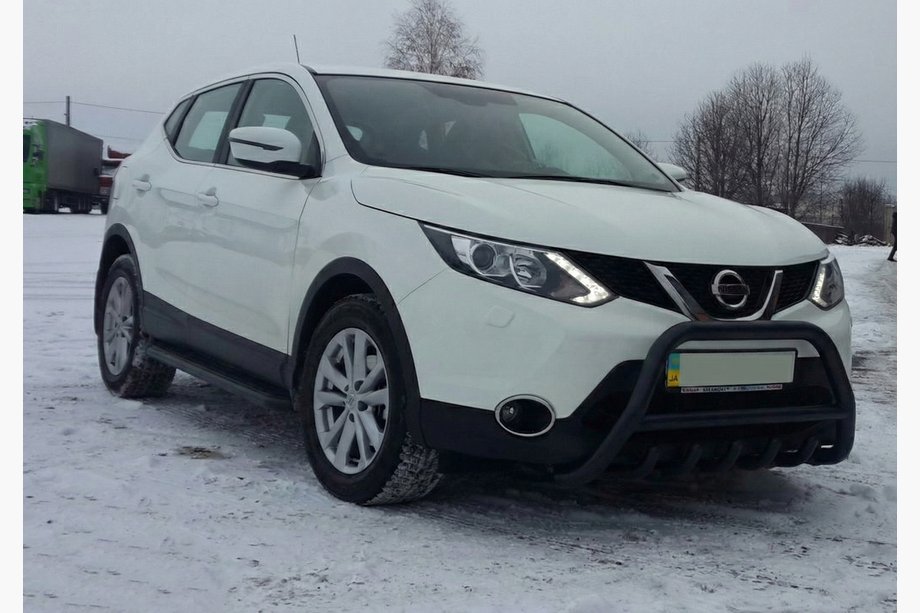 Nissan Qashqai 2014-2021 гг. Кенгурятник WT003 Черный Нержавейка Фото 1