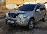 Nissan X-trail T31 2007-2014 гг. Передняя защита WT003 Черная (Нержавейка) фото 11