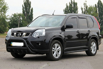Nissan X-trail T31 2007-2014 гг. Передняя защита WT003 Черная (Нержавейка) фото 2