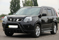 Nissan X-trail T31 2007-2014 гг. Передняя защита WT003 Черная (Нержавейка) фото 4
