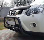 Nissan X-trail T31 2007-2014 гг. Передняя защита WT003 Черная (Нержавейка) фото 9