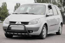 Renault Scenic/Grand 2003-2009 гг. Кенгурятник WT004 Черный (Нержавейка) фото 4