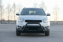 SsangYong Korando 2010-2019 гг. Кенгурятник WT003 Черный (Нержавеющая сталь) фото 4