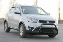SsangYong Korando 2010-2019 гг. Кенгурятник WT003 Черный (Нержавеющая сталь) фото 1