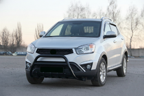 SsangYong Korando 2010-2019 гг. Кенгурятник WT003 Черный (Нержавеющая сталь) фото 3