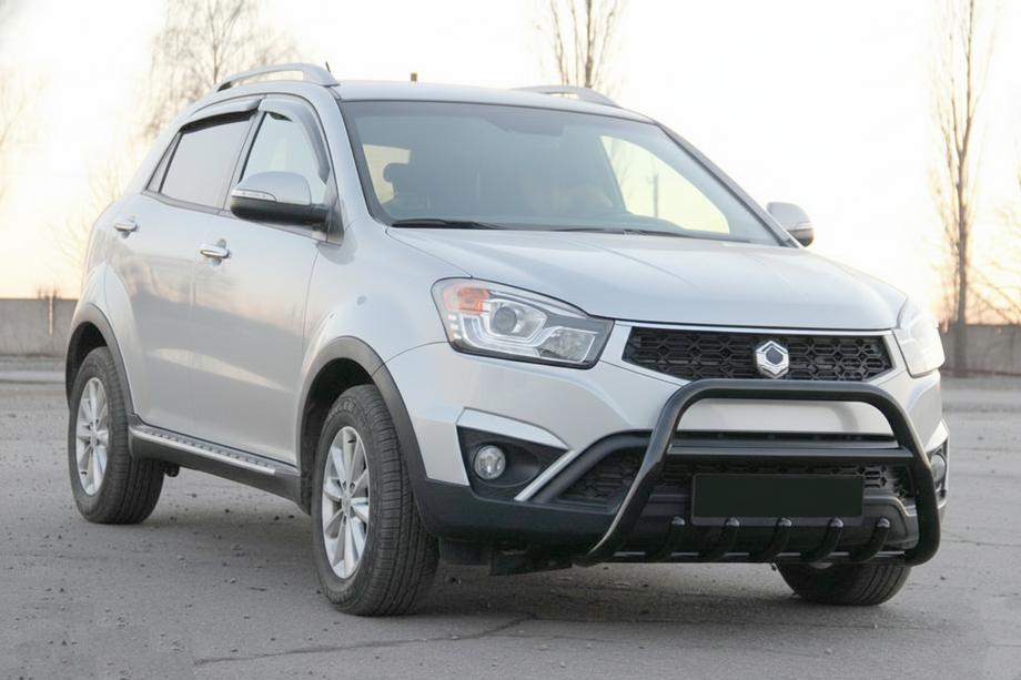 SsangYong Korando 2010-2019 гг. Кенгурятник WT003 Черный (Нержавеющая сталь) Image