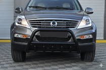 SsangYong Rexton I 2001-2017 гг. Кенгурятник WT003 Черный Нержавейка фото 4
