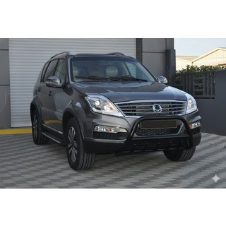 Кенгурятник WT003 Черный Нержавейка SsangYong Rexton I 2001-2017 гг. фото 3