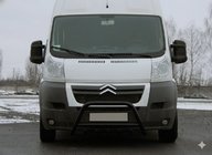 Peugeot Boxer 2006-2025 гг. Передняя дуга WT003 Черная (нерж. сталь) фото 4