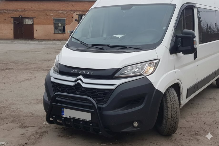 Peugeot Boxer 2006-2025 гг. Передняя дуга WT003 Черная (нерж. сталь) Фото 5