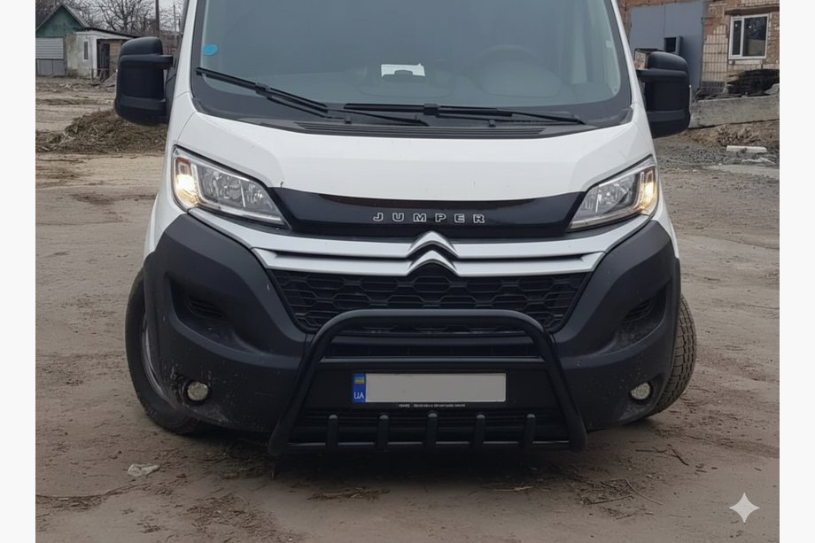 Peugeot Boxer 2006-2025 гг. Передняя дуга WT003 Черная (нерж. сталь) Фото 3