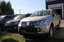 Mitsubishi L200 2015-2024 гг. Кенгурятник WT003 Черный Нержавейка фото 7
