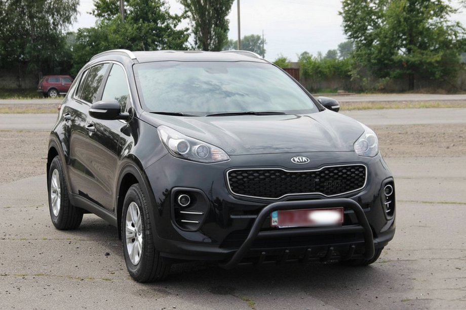 Kia Sportage 2015-2021 гг. Кенгурятник WT003 Черный Нержавейка Фото 3