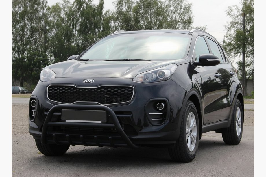 Kia Sportage 2015-2021 гг. Кенгурятник WT003 Черный Нержавейка Фото 1
