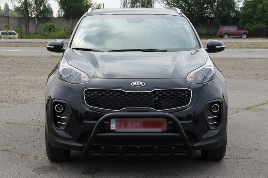 Kia Sportage 2015-2021 гг. Кенгурятник WT003 Черный Нержавейка Фото 4