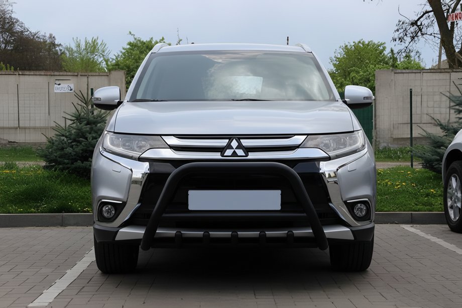 Mitsubishi Outlander 2012-2021 гг. Кенгурятник WT003 Черный (Нержавеющая сталь) Фото 4