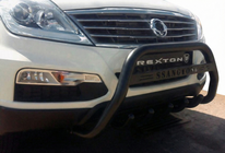 SsangYong Rexton I 2001-2017 гг. Кенгурятник WT004 Черный (Нержавейка) фото 1