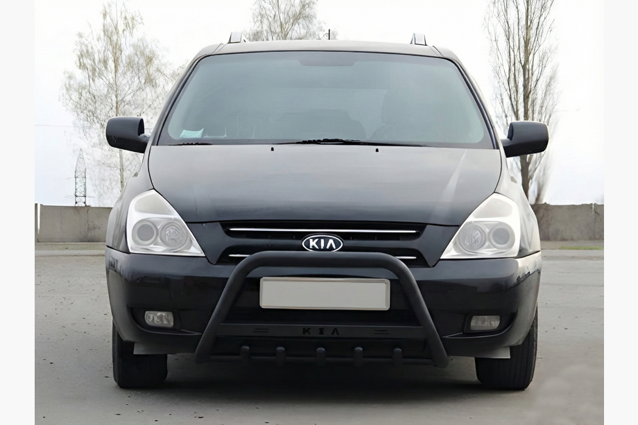 Kia Carnival 2002-2013 гг. Кенгурятник WT004 Черный (Нержавейка) Image